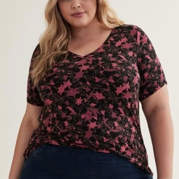 Penningtons - Penn Essentials - Printed Floral Slinky Tee 2X - Picture 3 of 8